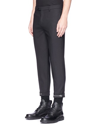 Front View - Click To Enlarge - NEIL BARRETT - Zip cuff cropped pants
