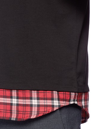 Detail View - Click To Enlarge - NEIL BARRETT - Tartan plaid underlay T-shirt