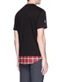 Back View - Click To Enlarge - NEIL BARRETT - Tartan plaid underlay T-shirt