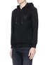 Front View - Click To Enlarge - NEIL BARRETT - Chevron embroidered zip hoodie