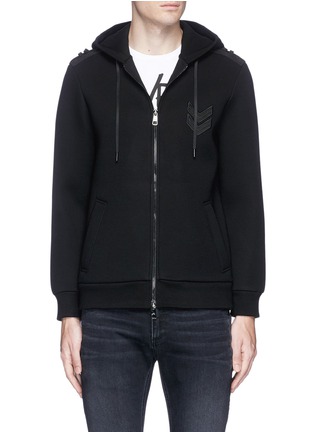 Main View - Click To Enlarge - NEIL BARRETT - Chevron embroidered zip hoodie