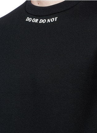 Detail View - Click To Enlarge - NEIL BARRETT - 'DO OR DO NOT' neoprene sweatshirt