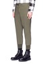 Front View - Click To Enlarge - NEIL BARRETT - Cropped cotton poplin jogging pants