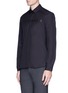 Front View - Click To Enlarge - NEIL BARRETT - '#BLACK ON BLACK' rubber print shirt