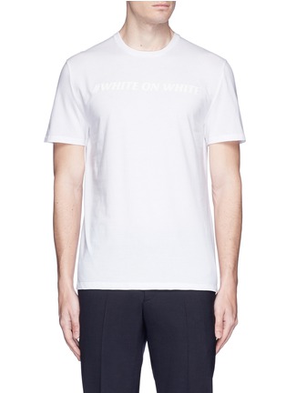 Main View - Click To Enlarge - NEIL BARRETT - '#White On White' print T-shirt
