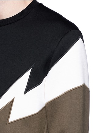 Detail View - Click To Enlarge - NEIL BARRETT - 'Bolt to Bolt' panel sweatshirt