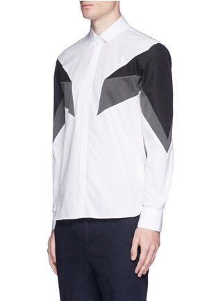 Front View - Click To Enlarge - NEIL BARRETT - 'Modernist 7' panel shirt