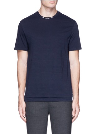 Main View - Click To Enlarge - NEIL BARRETT - Slogan collar print T-shirt