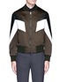 Main View - Click To Enlarge - NEIL BARRETT - 'Modernist 7' leather panel crepe bomber jacket