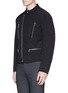 Front View - Click To Enlarge - NEIL BARRETT - Stretch padded biker jacket