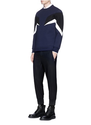 Figure View - Click To Enlarge - NEIL BARRETT - 'Modernist 7' panel neoprene zip sweatshirt