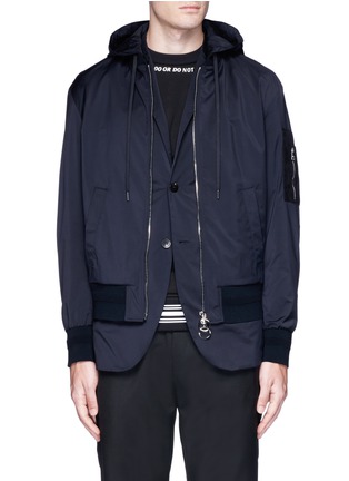 Main View - Click To Enlarge - NEIL BARRETT - 2-in-1 stretch gilet and bomber jacket set