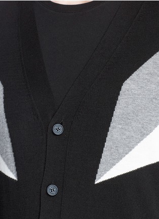 Detail View - Click To Enlarge - NEIL BARRETT - 'Modernist 7' intarsia cotton cardigan