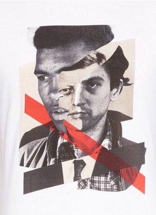Detail View - Click To Enlarge - NEIL BARRETT - 'Freedom Fighters' hybrid print T-shirt