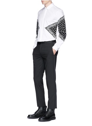 Figure View - Click To Enlarge - NEIL BARRETT - Satin outseam slim fit tuxedo pants