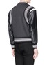 Back View - Click To Enlarge - NEIL BARRETT - Faux leather sleeve neoprene bomber jacket
