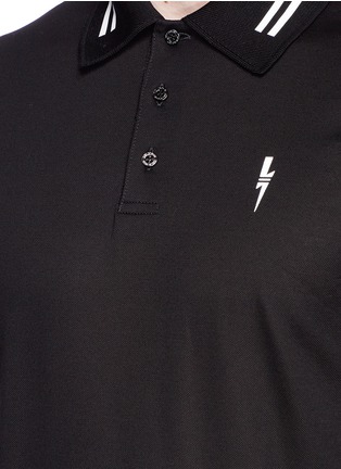 Detail View - Click To Enlarge - NEIL BARRETT - Thunderbolt print polo shirt