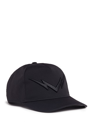 Main View - Click To Enlarge - NEIL BARRETT - 'Bolt to Bolt' embroidered baseball cap