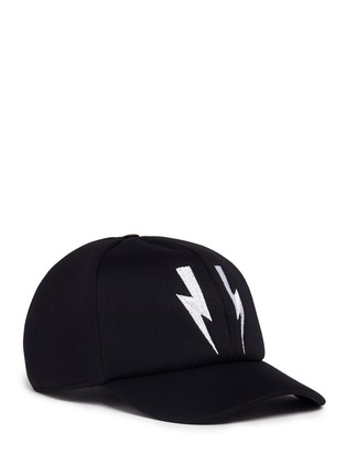 Main View - Click To Enlarge - NEIL BARRETT - Thunderbolt embroidered waterproof baseball cap