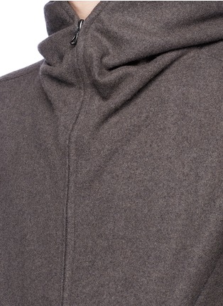 Detail View - Click To Enlarge - ATTACHMENT - Wool-cashmere melton zip hoodie