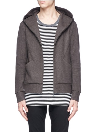 Main View - Click To Enlarge - ATTACHMENT - Wool-cashmere melton zip hoodie