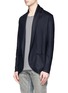 Front View - Click To Enlarge - ATTACHMENT - Shawl lapel woven wool cardigan