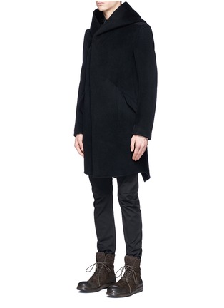 Front View - Click To Enlarge - ATTACHMENT - Wool-cashmere melton hooded coat