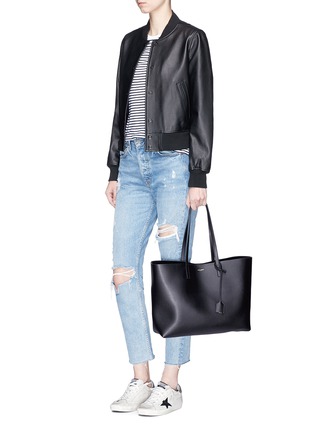 Figure View - Click To Enlarge - SAINT LAURENT - Leather shopping tote