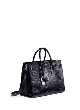 Figure View - Click To Enlarge - SAINT LAURENT - 'Sac de Jour Souple' medium croc-embossed leather bag
