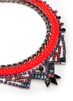Detail View - Click To Enlarge - JOOMI LIM - 'Rebel Romance' cotton braid crystal chain necklace