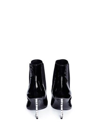 Back View - Click To Enlarge - SAINT LAURENT - 'Opyum 85' logo heel patent leather Chelsea boots