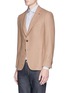 Front View - Click To Enlarge - ISAIA - 'Gregory' camel hair herringbone blazer