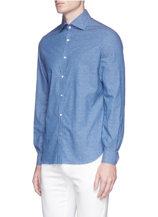 Front View - Click To Enlarge - ISAIA - 'Como' blur print woven cotton shirt