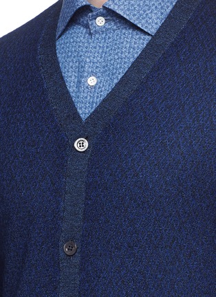 Detail View - Click To Enlarge - ISAIA - Diamond jacquard Merino wool cardigan