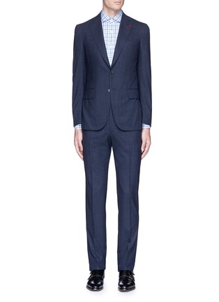 Main View - Click To Enlarge - ISAIA - 'Gregory' micro check wool suit