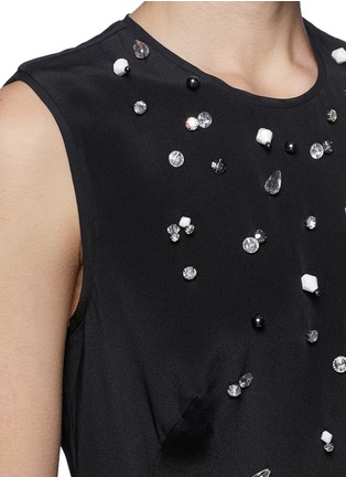 Detail View - Click To Enlarge - 3.1 PHILLIP LIM - Strass front silk crepe A-line dress
