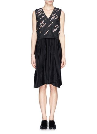 Main View - Click To Enlarge - 3.1 PHILLIP LIM - Abstract wave jacquard strass silk dress set