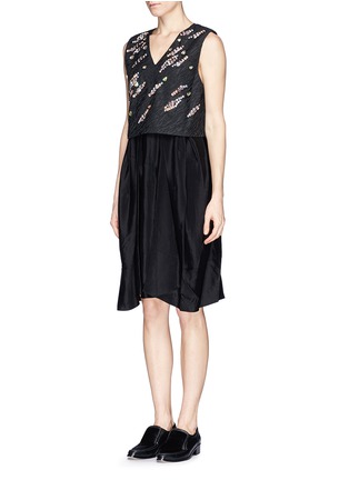 Figure View - Click To Enlarge - 3.1 PHILLIP LIM - Abstract wave jacquard strass silk dress set