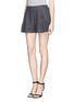 Front View - Click To Enlarge - 3.1 PHILLIP LIM - Pleat flare sweat shorts