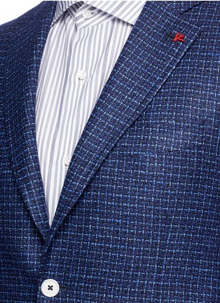 Detail View - Click To Enlarge - ISAIA - 'Cortina' check wool-silk-cashmere bouclé blazer
