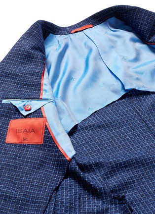  - ISAIA - 'Cortina' check wool-silk-cashmere bouclé blazer
