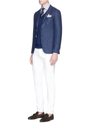Figure View - Click To Enlarge - ISAIA - 'Cortina' check wool-silk-cashmere bouclé blazer