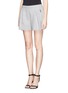 Front View - Click To Enlarge - 3.1 PHILLIP LIM - Pleat flare sweat shorts
