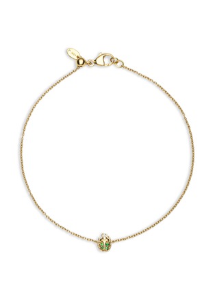 Main View - Click To Enlarge - LOQUET LONDON - Tsavorite beetle charm 14k yellow gold bracelet − Protection
