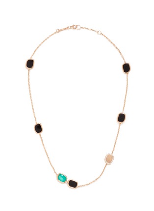 Main View - Click To Enlarge - ROBERTO COIN - 'Black Jade' diamond amphibole agate 18k rose gold necklace