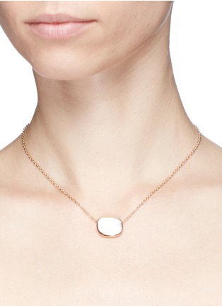 Detail View - Click To Enlarge - ROBERTO COIN - 'Black Jade' mother of pearl 18k rose gold necklace