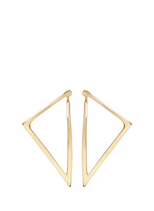 Main View - Click To Enlarge - ROBERTO COIN - 'Chic and Shine' 18k yellow gold triangle hoop earrings