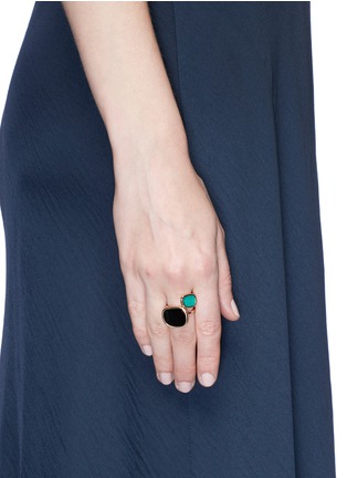 Figure View - Click To Enlarge - ROBERTO COIN - 'Black Jade' amphibole jade agate 18k rose gold ring