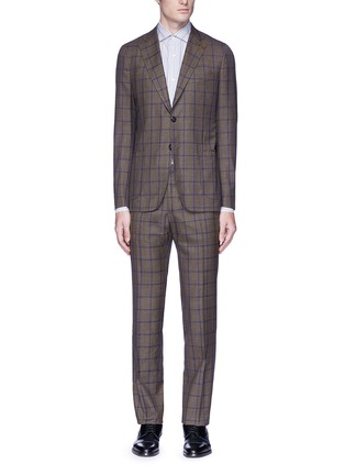 Main View - Click To Enlarge - ISAIA - 'Cortina' windowpane check wool suit