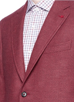 Detail View - Click To Enlarge - ISAIA - 'Cortina' wool-cashmere herringbone blazer
